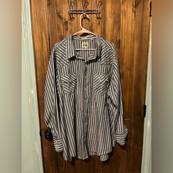 Blue Striped Men's Shirt - Picture 1 of 2